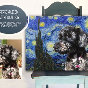 Black Labrador Retriever Art on Canvas The Starry Night Customized Print Personalized Dog Portrait for Mom Dad Perfect Gifts image 8