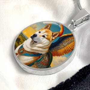 Collier pendentif Akita Inu : breloque race de chien en plaqué