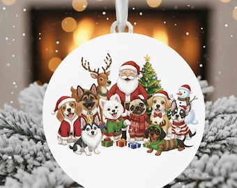 Weihnachtshund PNG Bundle - Weihnachtsmann, Rentier & Feiertagswelpen Clipart, Tierfest