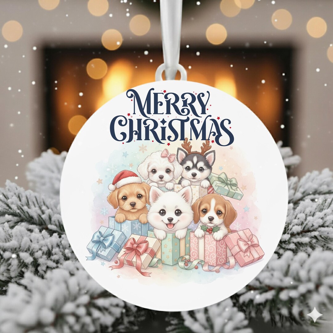 Christmas Puppy PNG Clipart | Watercolor Dog Sublimation | Holiday Pets ...