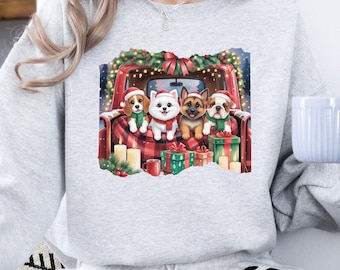 4 lustige Hunde auf Auto Design, digitale Datei, PNG, Clipart für Shirt Druck, Tasse