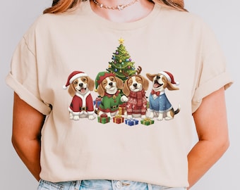 Beagle Weihnachtskunst | Welpe Clipart PNG | Weihnachtshund für Sticker & DIY Projekte