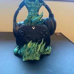 Skull Headset & Controller Stand | Gaming Desk Organizer | Gamer Room Decor | 3D Printed | Xbox | PS5