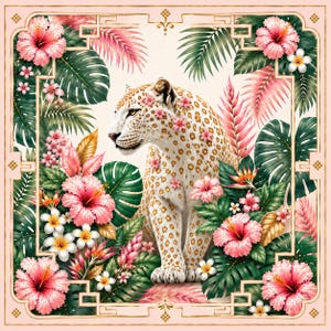 50% Discount White Leopard Mahjong Mat | Personalized Tropical Leopard Mahjong Mat | Ships Rolled | Non - Slip Neoprene Game Board
