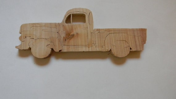 unfinished wood truck