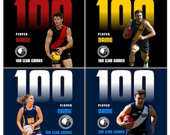 Plantilla para redes sociales de hitos del jugador - Club de fútbol y netball