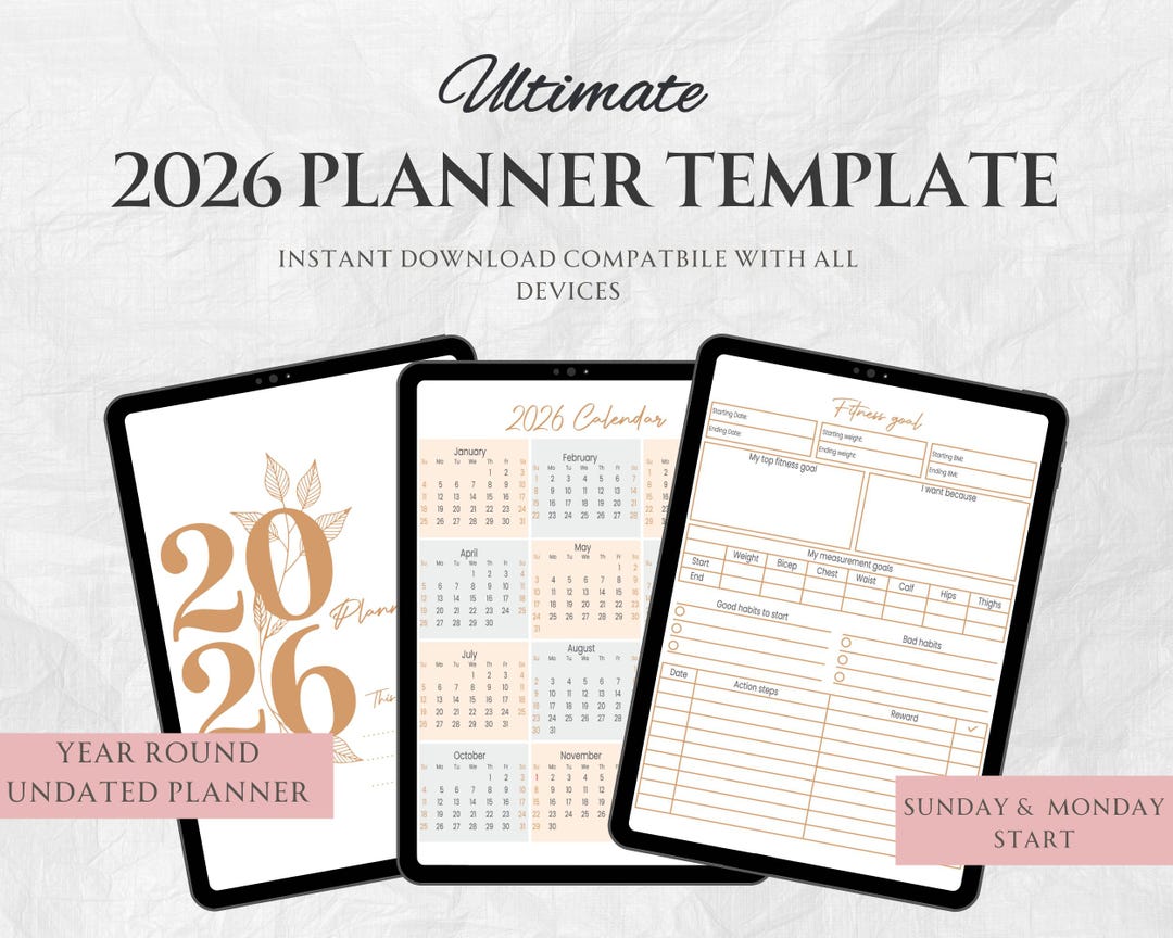 2026 Planner Template | Minimalist Daily, Weekly, Monthly (PDF) - Etsy