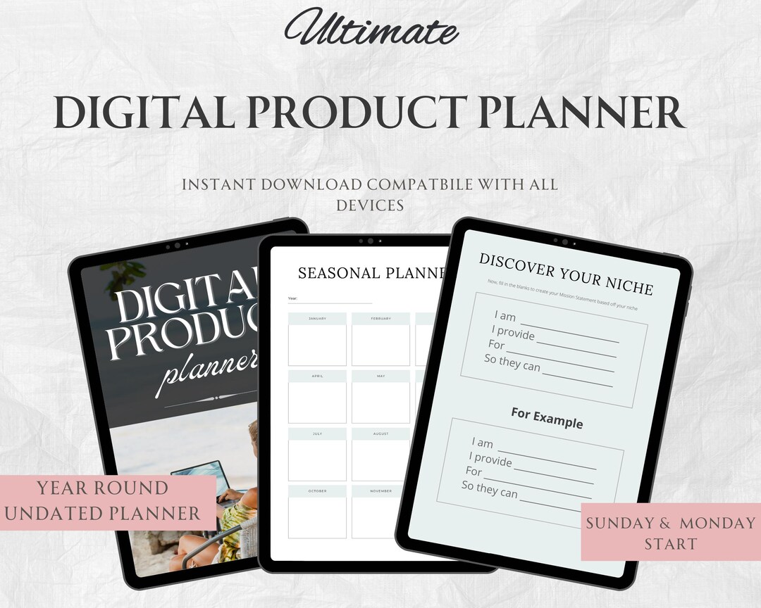 Digital Product Planner Printable | Business Launch, Content & Sales ...