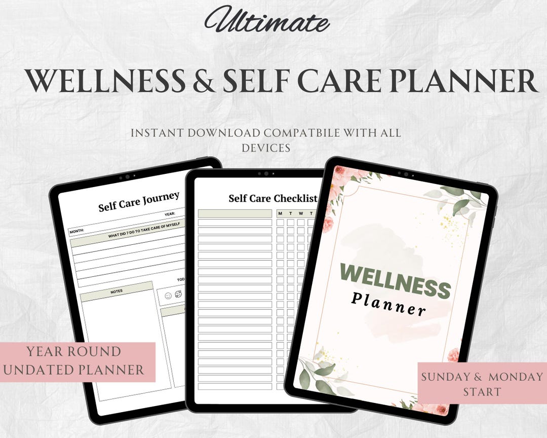Wellness & Self-care Planner Printable | Mental Health Journal | Daily ...