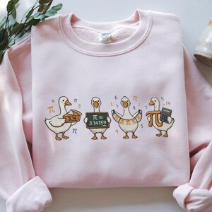 Funny Pi Day Goose Embroidery Design, Math Goose Embroidery File, Cute Goose Pi 3.14 Machine Embroidery Pattern PES DST EXP