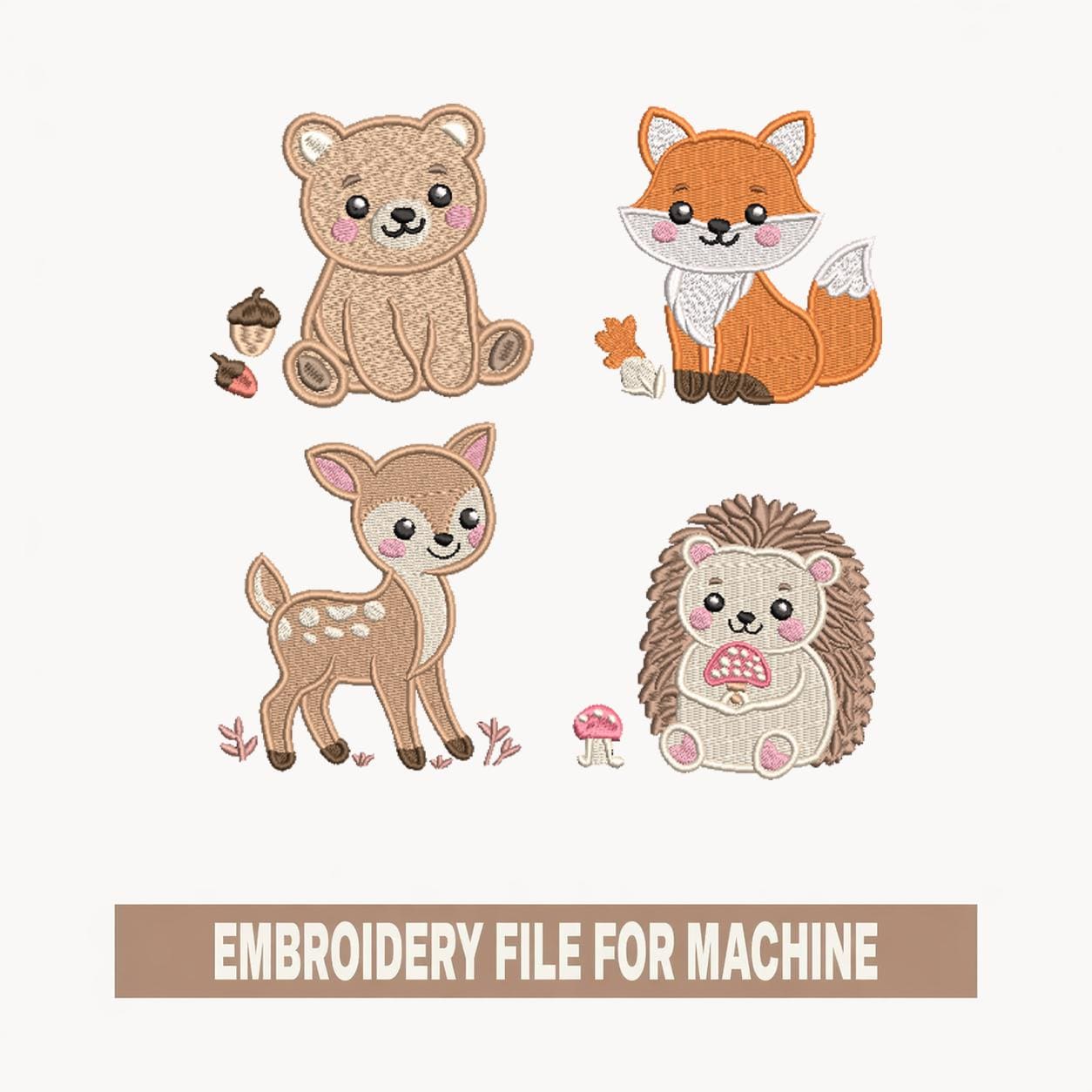 Woodland Animals Embroidery Design Bundle, Cute Forest Animal Stitch ...