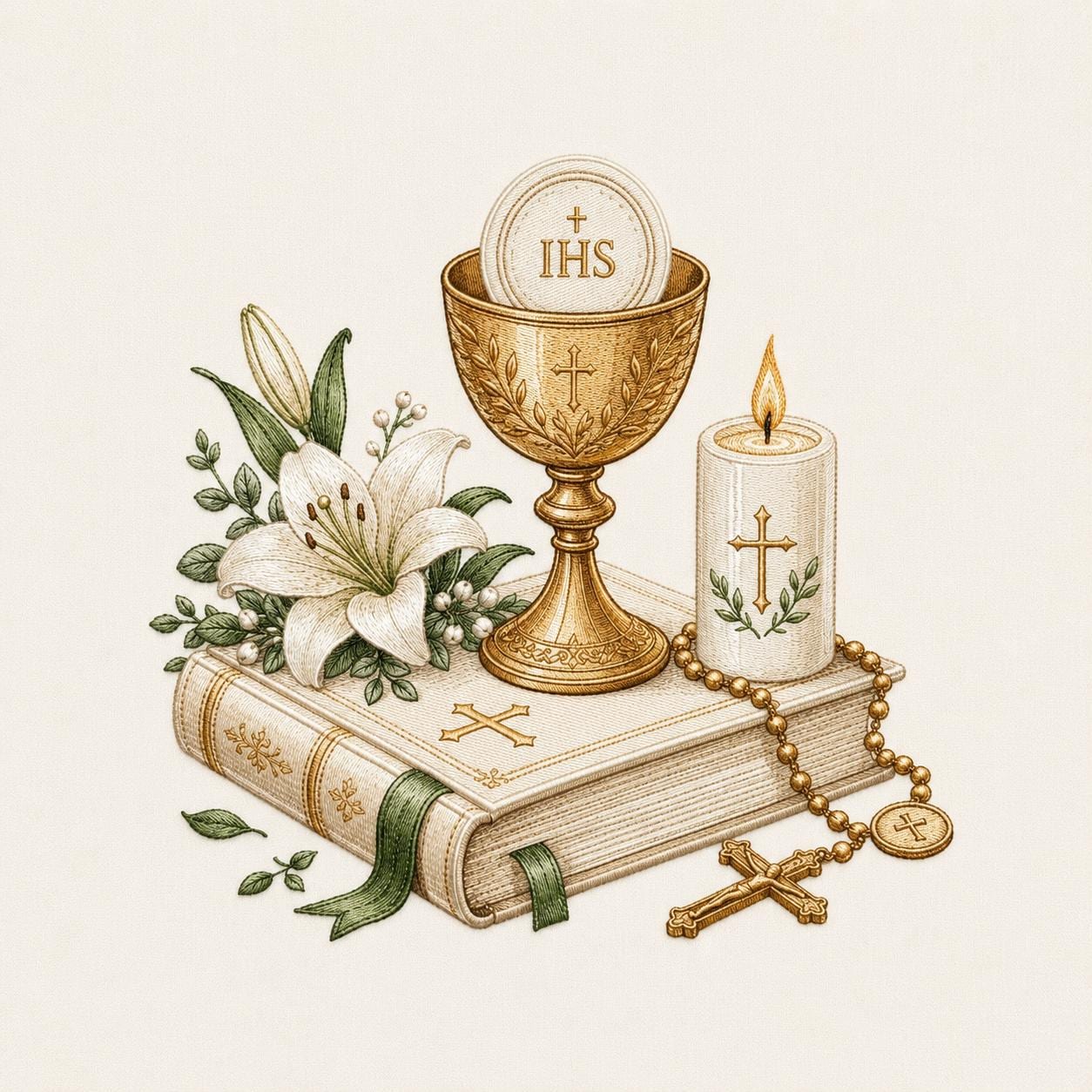 Holy Communion Embroidery Design, Catholic Chalice Machine Embroidery ...
