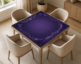 Purple Mahjong Mat, Non-Slip Noise Reduction Table Cover Accessories for Dominoes Poker Board and Tile Games Gifts