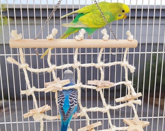 Rete da arrampicata per pappagalli, calopsitte, conuri, parrocchetti e inseparabili