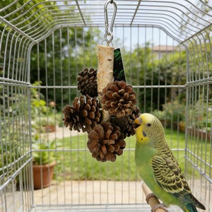 Juguete masticable de madera maciza para loros, bloques para moler el pico, guacamayo gris africano