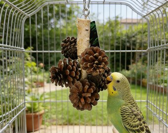 Giocattolo da masticare in legno massello per pappagalli, blocchi per macinare il becco, ara cenerina africana