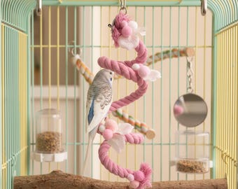 Cotton Bird Climbing Rope, Durable Parrot Swing, Cockatiel Play Braid