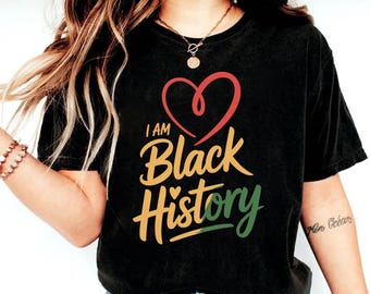 I Am Black History Heart Month Pride Men Women PNG