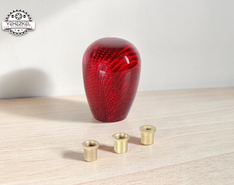 Autoversnellingspookknop | Carbonvezelafwerking | Auto-interieur upgrade | Geschikt voor handgeschakelde versnellingsbakken | Sportief racedesign | Cadeau voor automobilisten