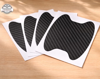 Car Door Handle Guard Stickers | Carbon Fiber Style Film | Universal Fit Cars | Scratch Cover Exterior | Easy Peel Stick | Auto Paint Care