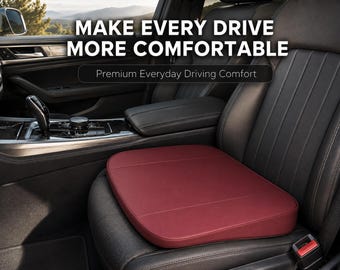 Car Seat Booster Cushion | Portable Wedge Driving Pad | Thick Padded Car Chair Support | Four Season Vehicle Interior Accessory