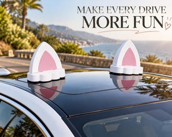 Car Roof Cat Ear Decoration | Cute Antenna Cover Accessory | Personalized Vehicle Roof Ornament | Fun car styling gift