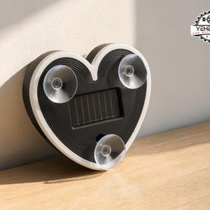 Car Heart Shape Light Decor | LED Solar Powered Accessory | USB Charging Backup | Strong Suction Window Mount | Multi Mode Color Lighting