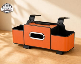 Auto-achterbank organizer | Opbergdoos met meerdere vakken | Compacte tissuehouder | Drank- en snackhouder | Telefoon- en bekerhouder | Ophanghaak voor tas