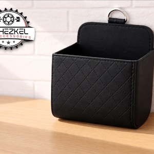Car Vent Storage Organizer | PU Leather Hanging Box | Keys Cards Sunglasses Holder | Dashboard Tidy Accessory | Vehicle interior upgrade