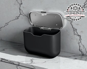 Car Door Trash Can | Snap on Mount | Flip Top Press Lid | Leak-resistant design | Car Interior Organizer | Easy Clean Bin