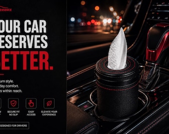 Multifunction Car Tissue Holder Cup |  Car Tissue Box Cover | Round Paper Tube |  Window Breaker Safety Accessory
