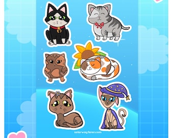 Funny Purrs Cats with Purrsonalities - Cute Cats Sticker Sheet
