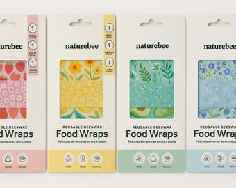 Reusable Beeswax Food Wraps Set | Eco-Friendly Kitchen Storage