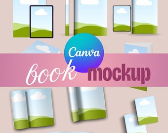 16 Book Mockup Canva Editable