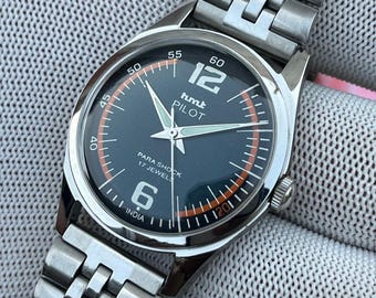 希少なヴィンテージ ORIS レッドダイヤル 機械式手巻き FHF