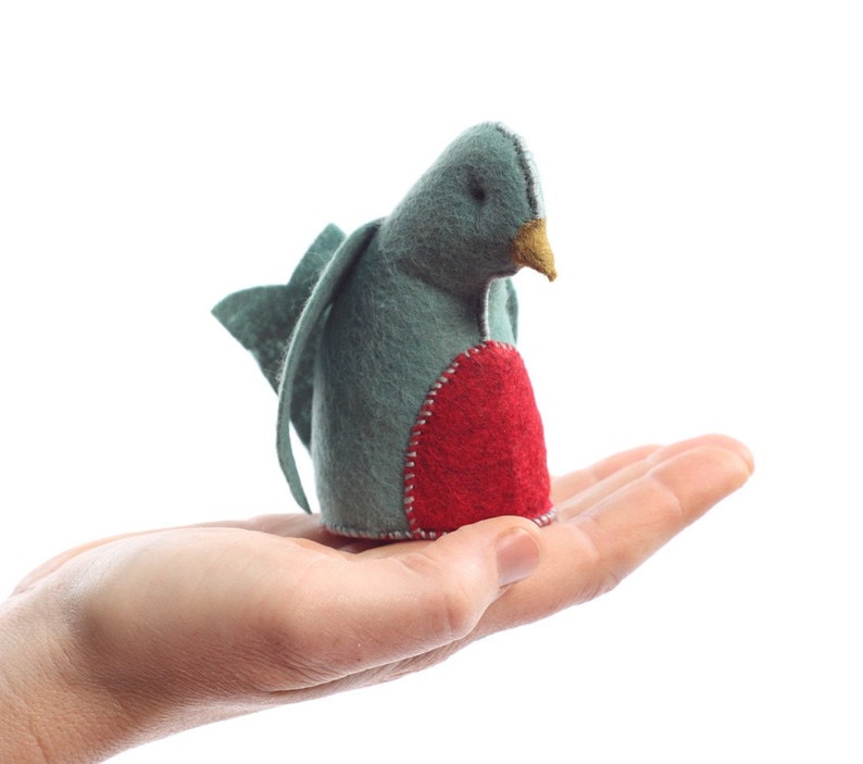 Bluebird PDF Pattern , Felt bird ornament, beginner sewing, Felt bird sewing pattern bird sewing pattern Animal Pattern image 1