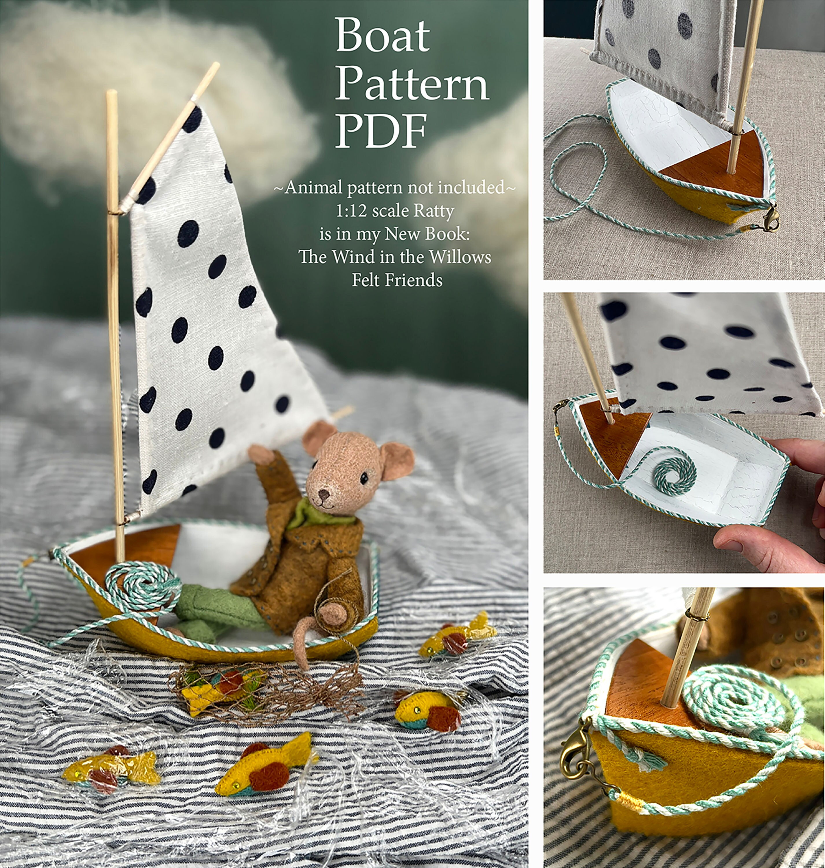 PDF boat pattern, Sailboat pattern, felt boat pattern