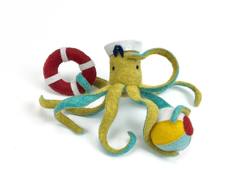 Octopus kit, Ellie Octopus kit, Plush octopus, Octopus doll, Stuffed octopus, Octopus ornament, beach octopus image 1