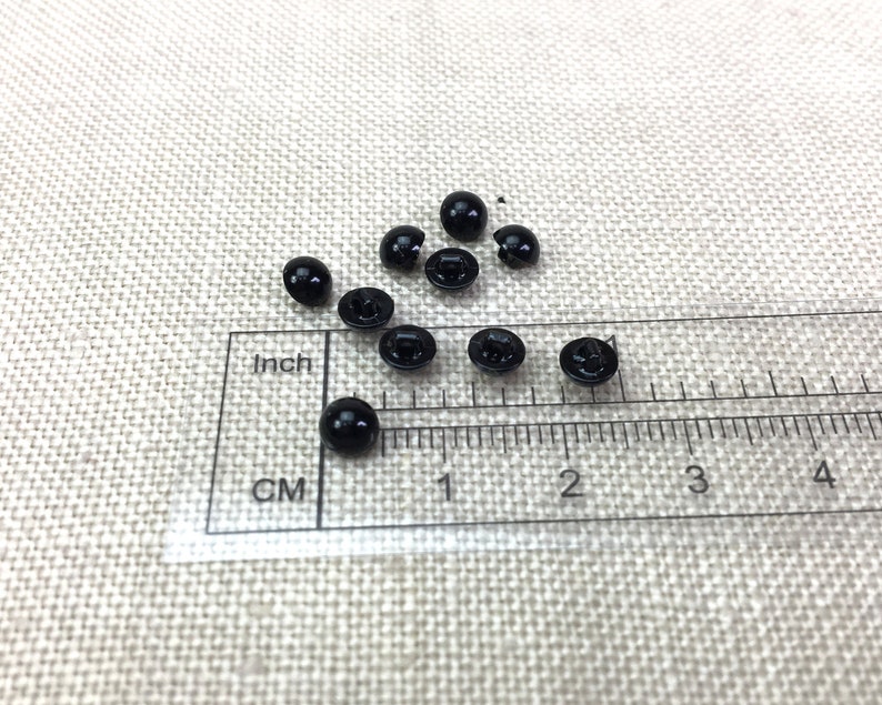 Sew-in button eyes, 4mm, 5mm, 6mm image 2