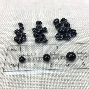 Sew-in button eyes, 4mm, 5mm, 6mm image 1