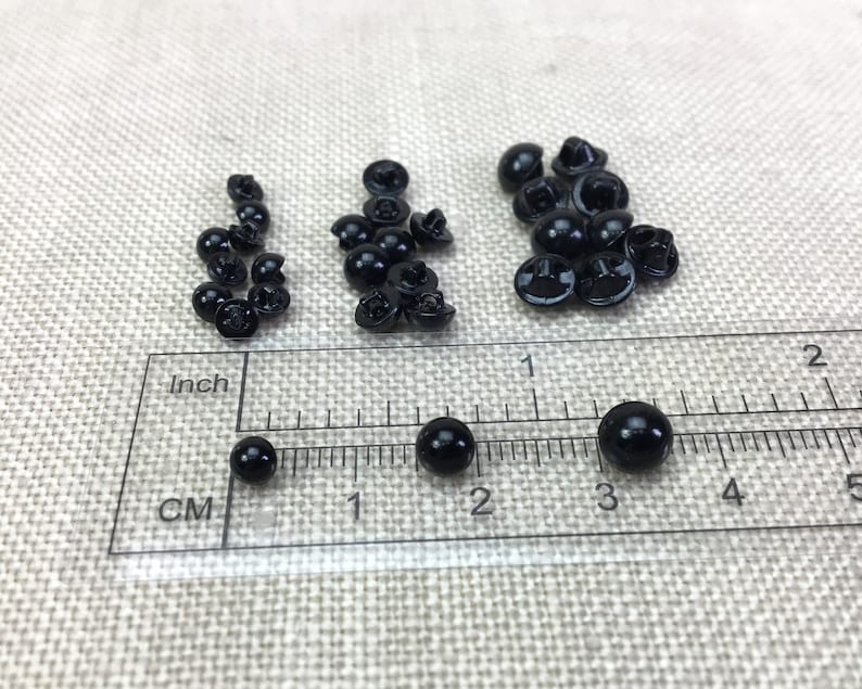 Sew-in button eyes, 4mm, 5mm, 6mm image 1