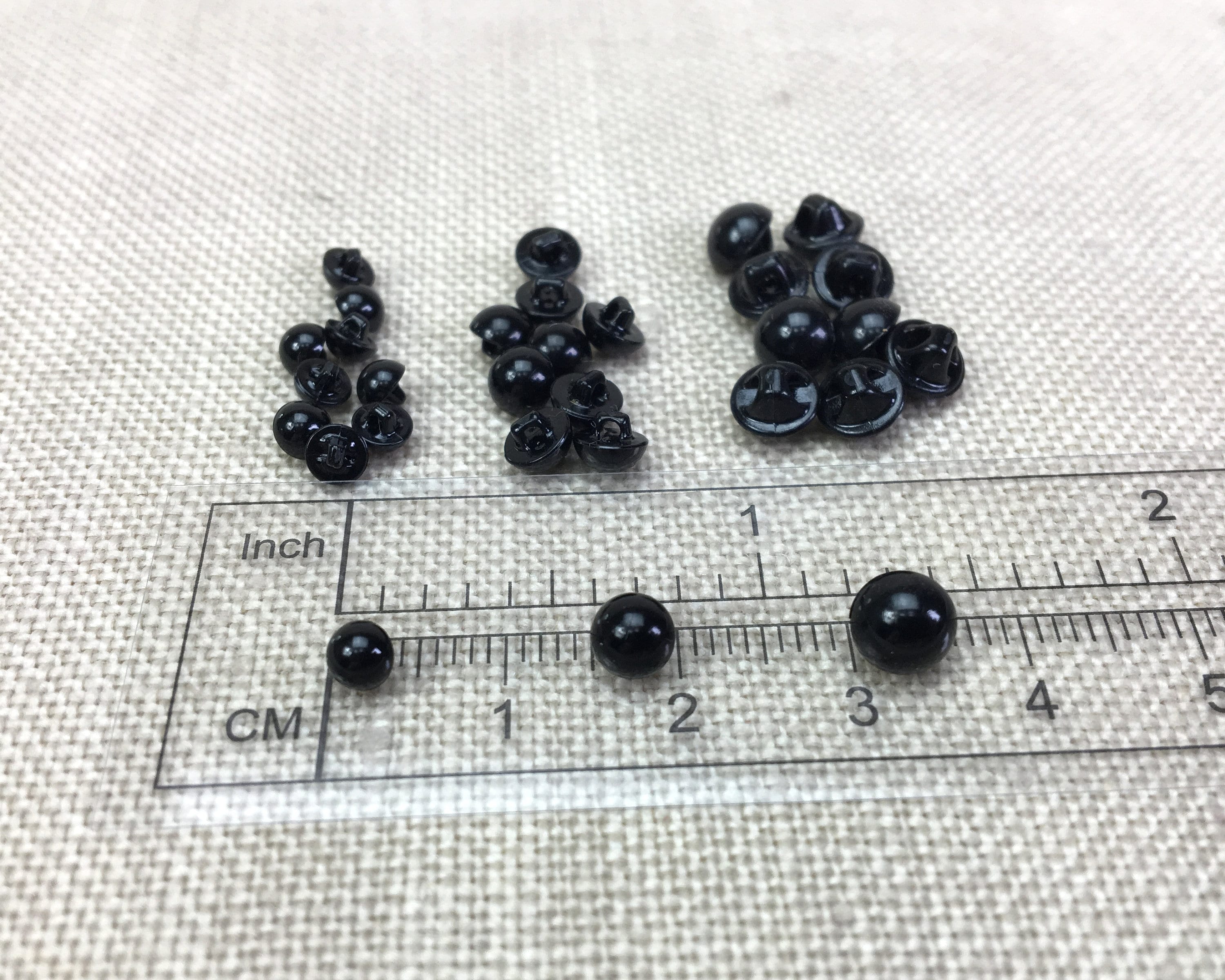 4mm Black Doll Eyes *5 pairs* Sew In Bead Eyes - Delilah Iris Felt Crafts