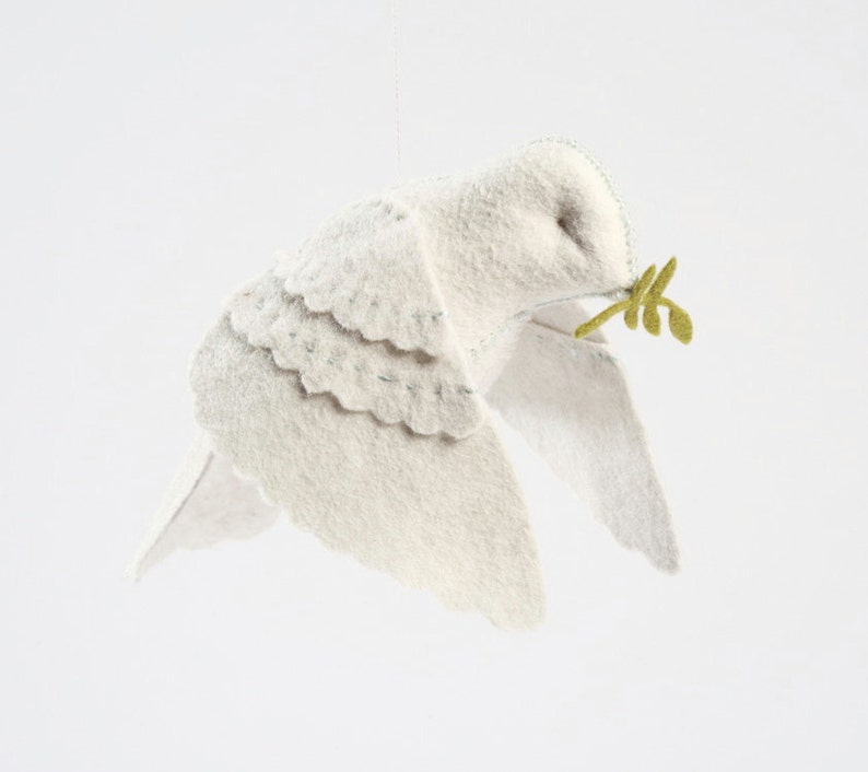 Dove in flight PDF pattern, peace dove, holiday dove, white dove, DIY sewing, beginner sewing, crafts for kids, dove ornament image 1