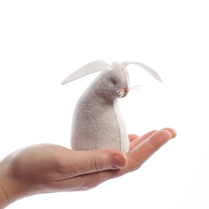 White Rabbit PDF Pattern, bunny pattern, DIY sewing, beginner sewing, crafts for kids, beginner sewing kit, rabbit ornament kit, hand sewing