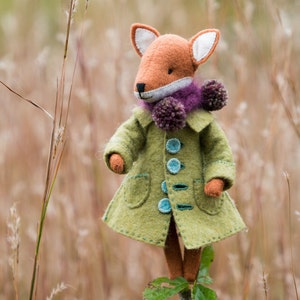 Fox Coat PDF Pattern, Felt Coat Pattern, Miniature Clothing, Doll Coat ...