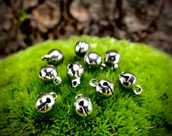 25 pieces Miniature Sleigh bells, 6mm jingle bells, miniature bells, silver bells, bronze bells