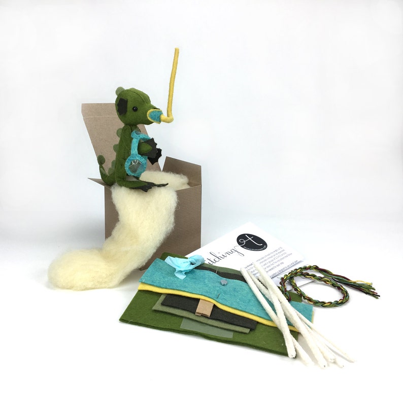 Nessie Lagoon Kit, sea monster sewing kit, felt sewing kit image 3