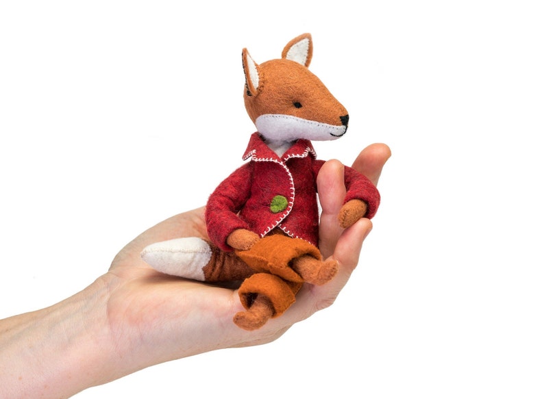 Felix fox kit, Felt fox ornament, Felt Animal Craft Kit Fox sewing kit, hand-sewing kit, beginner sewing kit, DIY sewing, fantastic fox image 1