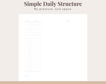 Minimal Daily Planner Printable – Simple Structured Layout, Neutral Design (4 sizes | PNG PDF Download)