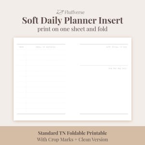 Standard TN Daily Insert | Foldable Journal, Reflection Pages (Digital Download)